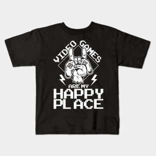 Video Games Are My Happy Place Kids T-Shirt